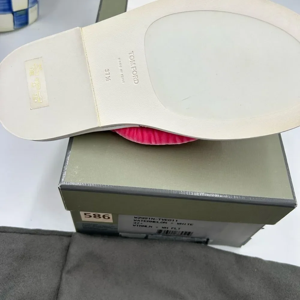 Women's Tom Ford pink 
Flip-flop sandals size 37.5 made in Italy - Picture 6 of 10